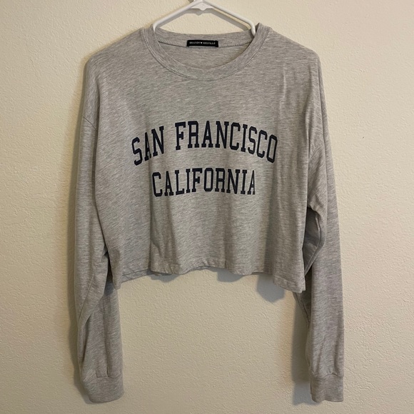 Brandy Melville cropped long sleeve tee - Picture 1 of 3